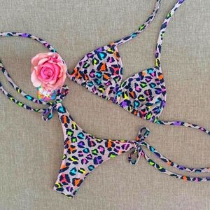 Doce Neon Vera Rainbow Cheetah Bikini